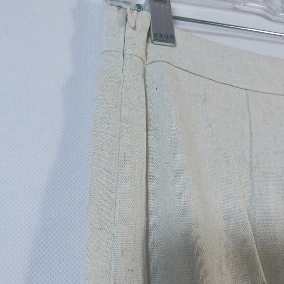 Faeriesty Linen Blend Wide Leg Pants Natural Vacation Lagnlook Size M - Picture 5 of 8